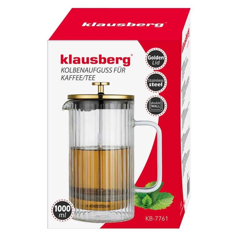 Klausberg, zaparzacz tłokowy do kawy/herbaty, termiczny, 1000 ml