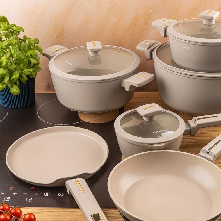 Klausberg, zestaw garnków marmurkowych, 12 elementów, kb-7967