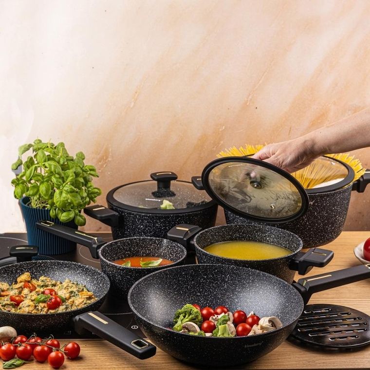 Klausberg, zestaw garnków marmurkowych, 12 elementów, kb-7968