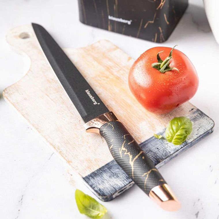 Klausberg, zestaw noży kuchennych z ostrzałką, stojak