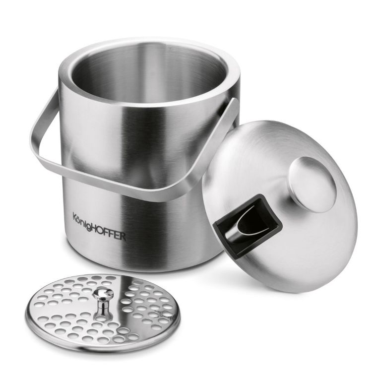 Könighoffer, Lugo, wiaderko do lodu ze szczypcami, satyna 1,3l