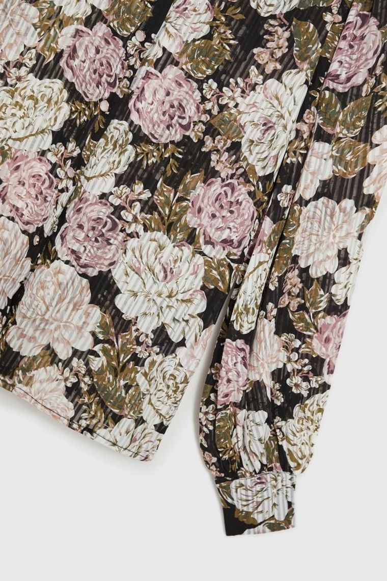 Koszula damska z długim rękawem, czarna, Moodo