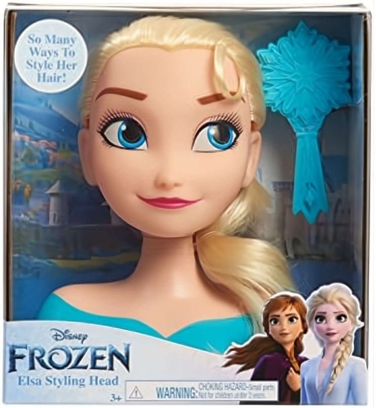 Kraina Lodu, Elsa, głowa do stylizacji, zestaw ze szczotką