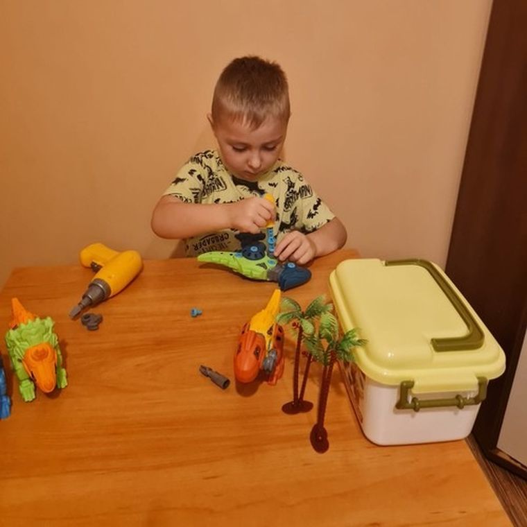 Kruzzel, dinozaury, klocki konstrukcyjne