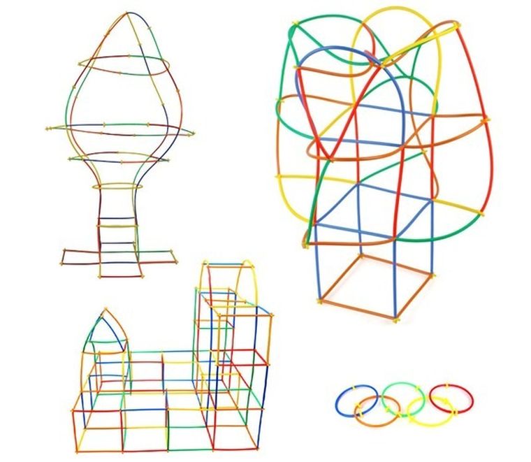 Kruzzel, klocki, słomki, 408 elementów