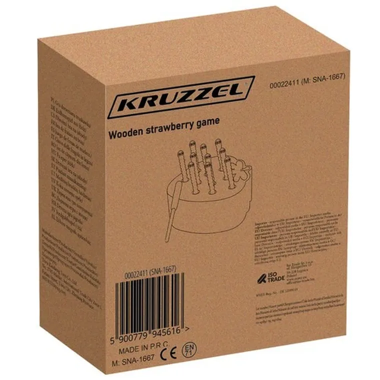 Kruzzel, truskawka, drewniana gra zręcznościowa