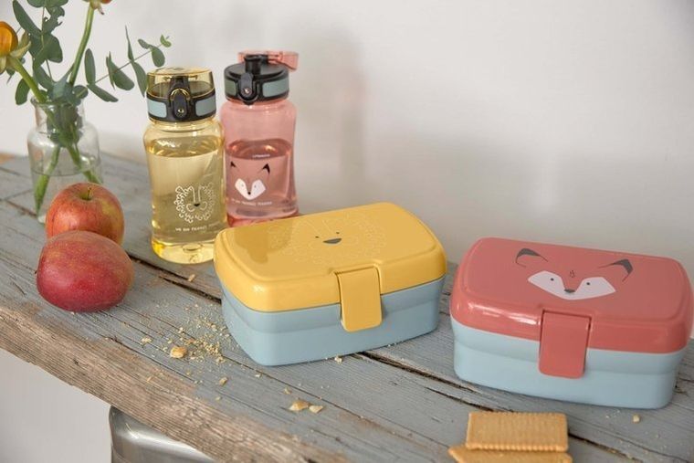 Lassig, About Friends, zestaw na lunch: lunchbox + tritanowa butelka, lis, 460 ml