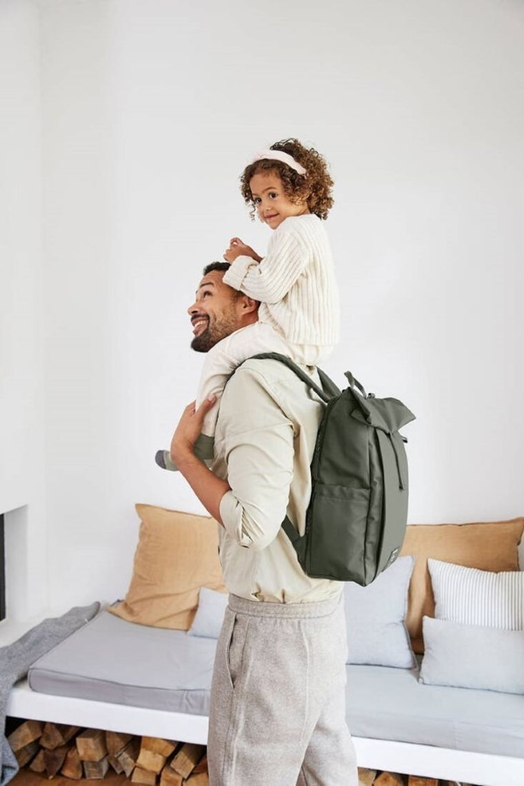 Lassig, Green Label, Rolltop Up Backpack, plecak dla mam z akcesoriami, Olive