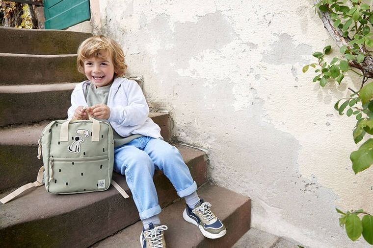 Lassig, Happy Prints, plecak dla przedszkolaka, kwadratowy, oliwkowy