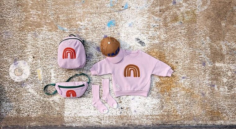 Lassig, Little Gang, Rainbow, plecak dla przedszkolaka, sztruks, lilac