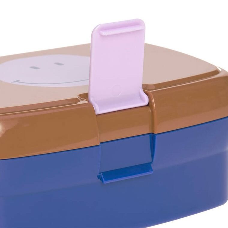 Lassig, Little Gang, Smile, zestaw na lunch: lunchbox + tritanowa butelka 460 ml, caramel/blue