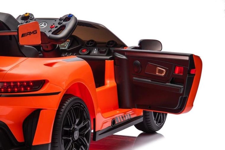 Lean Cars, auto na akumulator, Mercedes AMG GT3, pomarańczowy