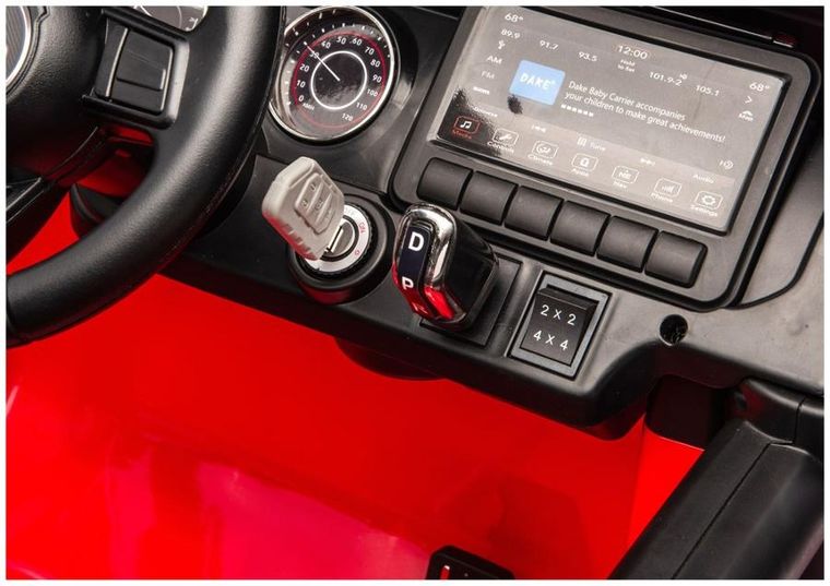 Lean Cars, Jeep Rubicon, pojazd na akumulator 4-4, DK-JWR556 4-200W 24V, czerwony