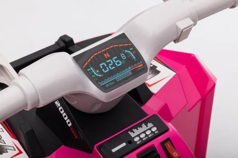 Lean Cars, quad z przyczepą, pojazd na akumulator, różowy, XMX630T