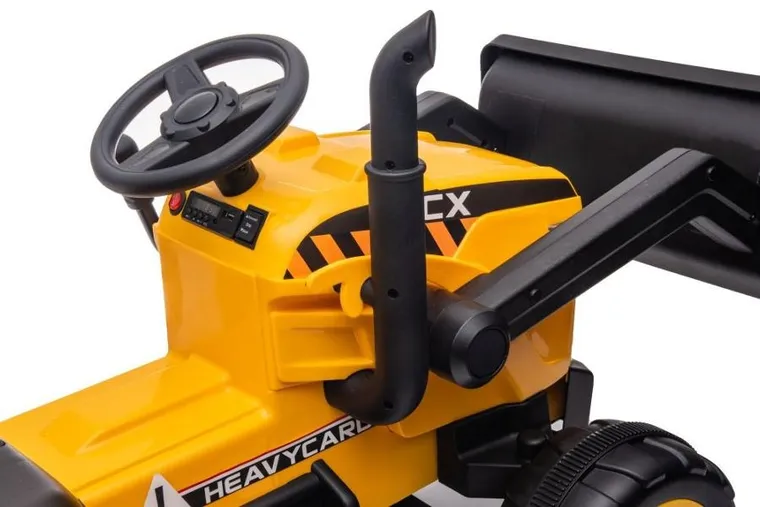 Lean Cars, traktor z przyczepą, pojazd na akumulator, S617, żółty