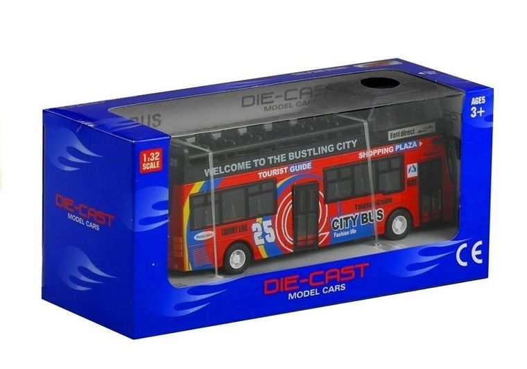 Lean Toys, autobus piętrowy, pojazd turystyczny, zielony, 1:32