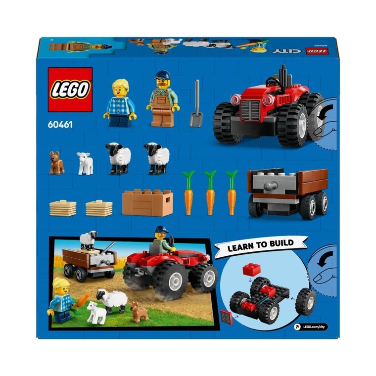 LEGO City, Czerwony traktor z przyczepą i owcą, 60461