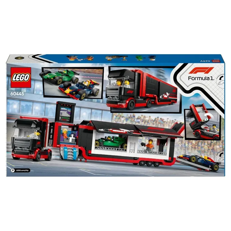 LEGO City, F1 Ciężarówka z bolidami RB20 i AMR24 F1, 60445