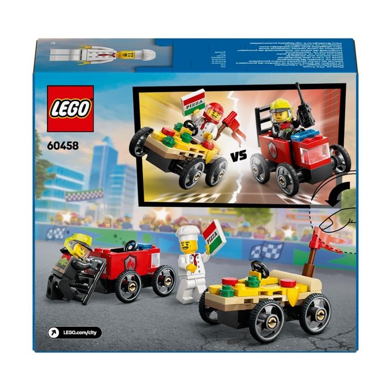 LEGO City, Zestaw wyścigówek: pizza kontra wóz strażacki, 60458
