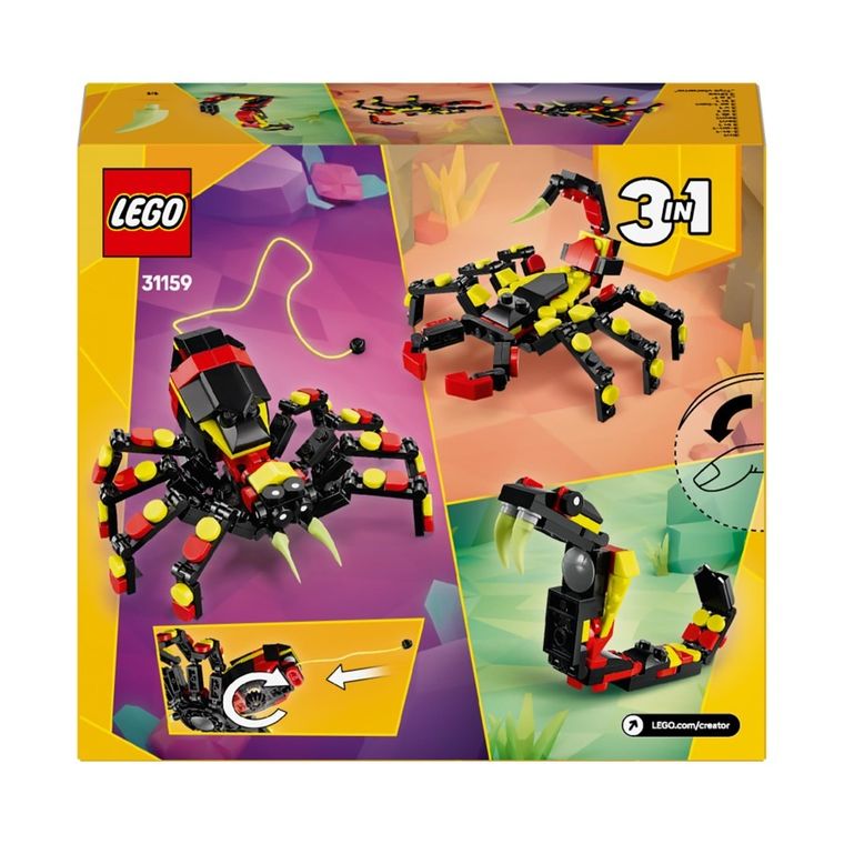 LEGO Creator 3 w 1, Dzikie zwierzęta: niezwykły pająk, 31159