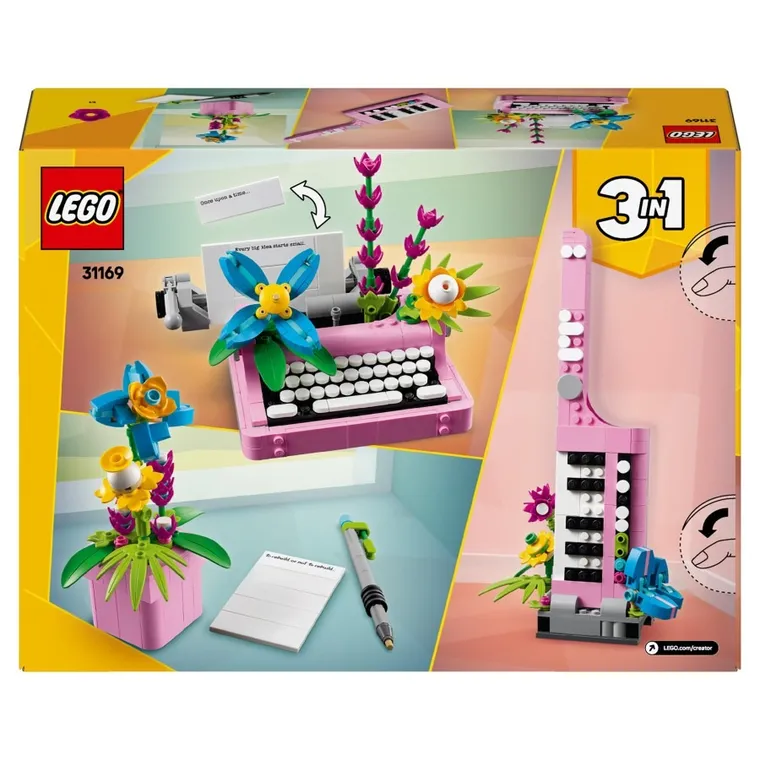 LEGO Creator 3 w 1, Maszyna do pisania z kwiatami, 31169