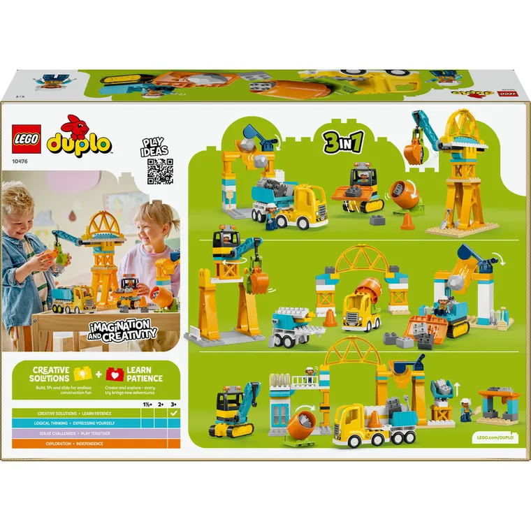 LEGO DUPLO, Plac budowy z pojazdami 3 w 1, 10476