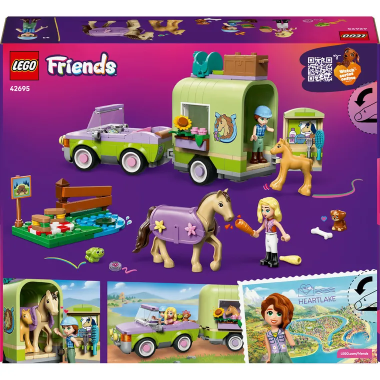LEGO Friends, Przyczepa z koniem i źrebaczkiem, 42695