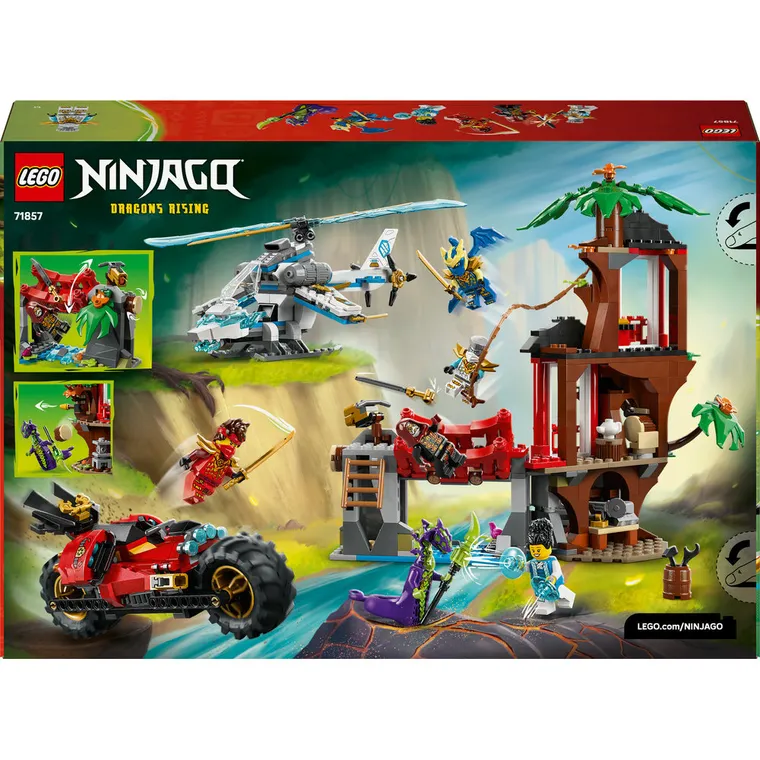 LEGO NINJAGO, Bitwa ninja: domek na drzewie z pojazdami, 71857