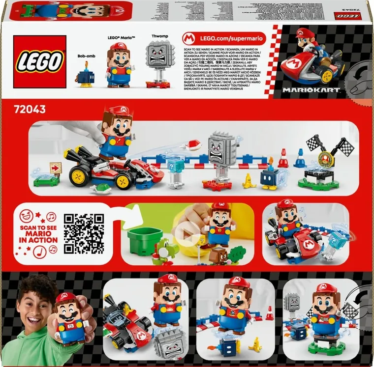 LEGO Super Mario, Mario Kart - Interaktywna figurka LEGO Mario i Standard Kart, 72043