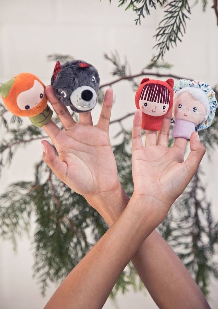 Lilliputiens, Czerwony Kapturek, mini pacynki na palce, 12m+