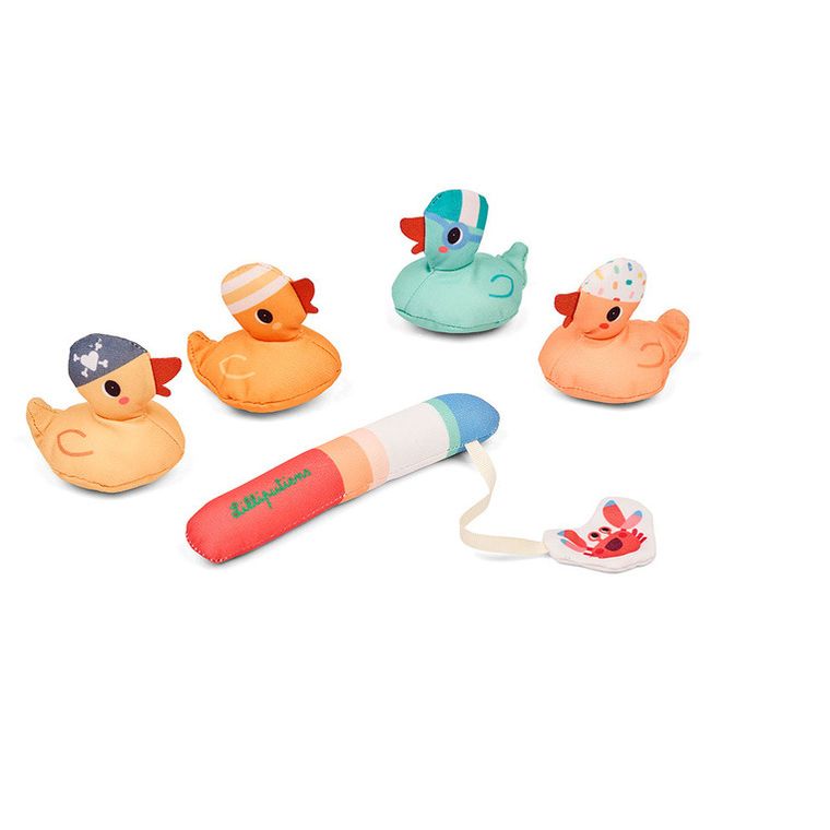 Lilliputiens, Kaczorek Gaspard, zabawka do kąpieli, zestaw do wędkowania, 12m+