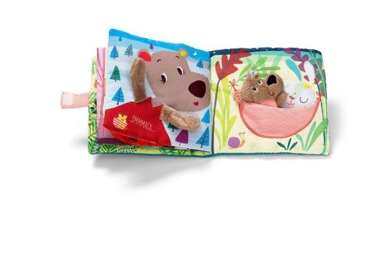 Lilliputiens, Niedźwiadek Cesar, książeczka z mini-pacynką na palec "Buziaki dla Cezara", 12m+