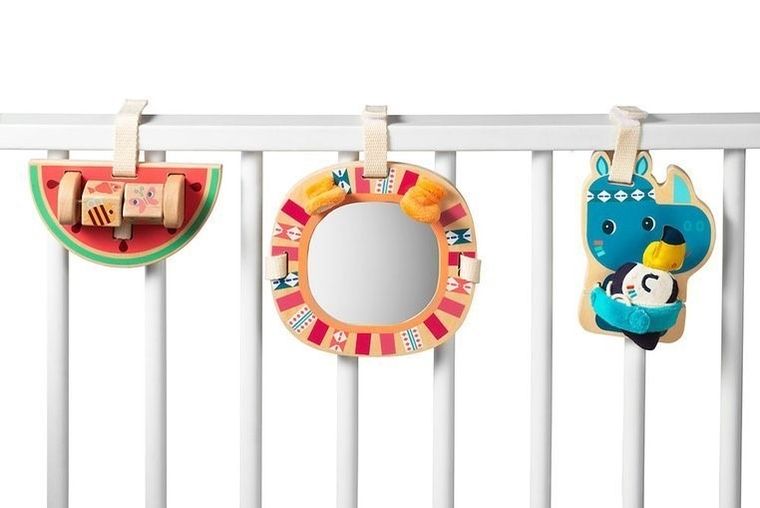 Lilliputiens, Nosorożec Marius, zestaw drewnianych zawieszek aktywizujących, 9m+