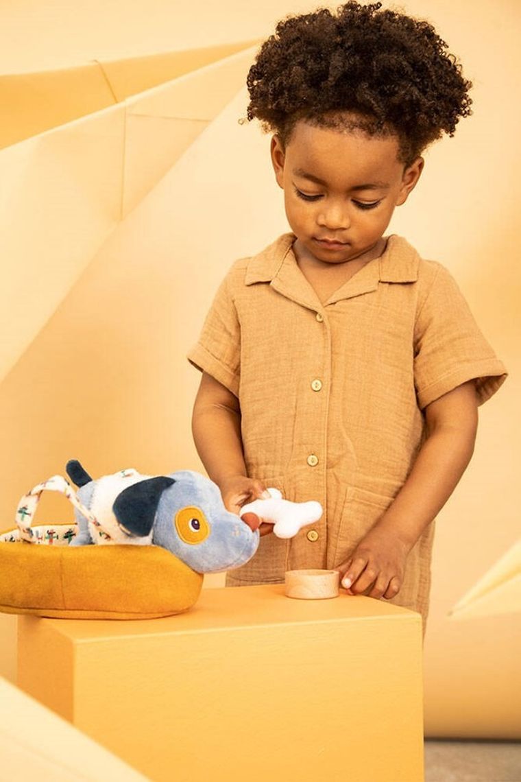 Lilliputiens, Piesek Jules, maskotka piesek z koszyczkiem i akcesoriami, 12m+