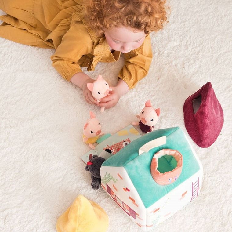 Lilliputiens, zestaw 3 domków dla świnek i wilka, 18m+