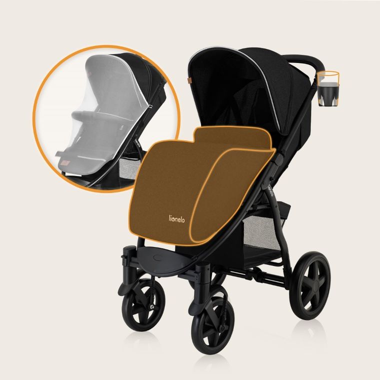 Lionelo, Annet Plus, wózek spacerowy, Black Carbon