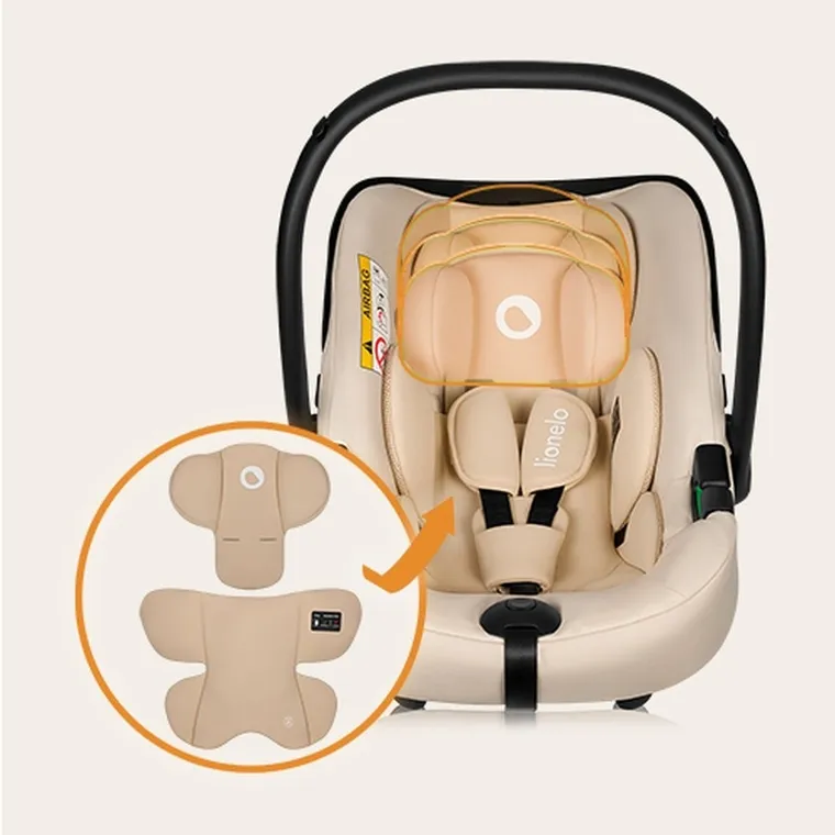 Lionelo, Astrid, fotelik samochodowy z bazą, i-Size, Beige Sand, 40-87 cm