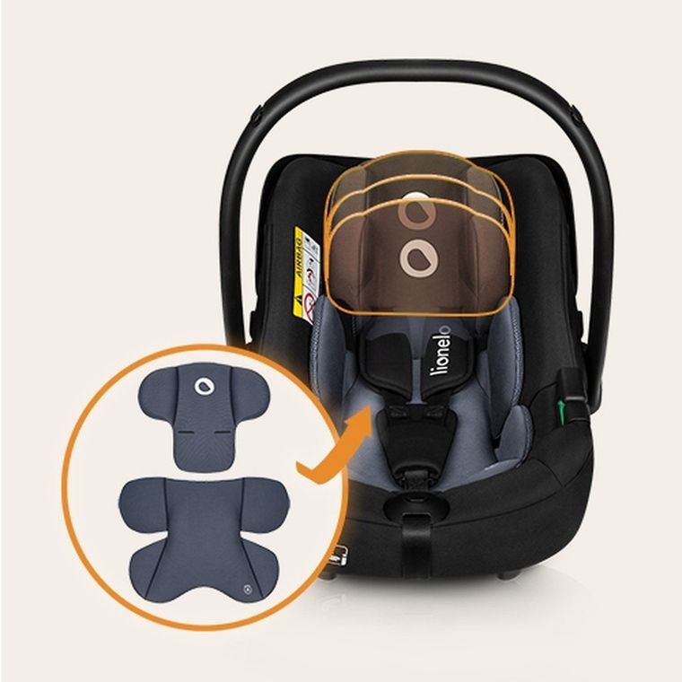 Lionelo, Astrid, fotelik samochodowy z bazą, i-Size, Black Grey, 40-87 cm