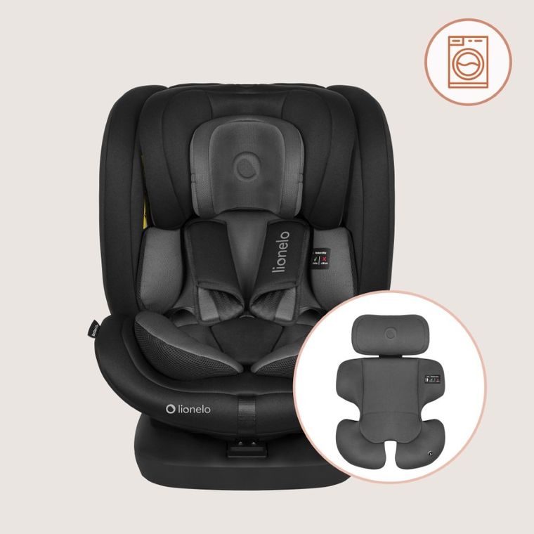 Lionelo, Bastiaan, I-size, fotelik samochodowy, 40-150 cm, Black Grey