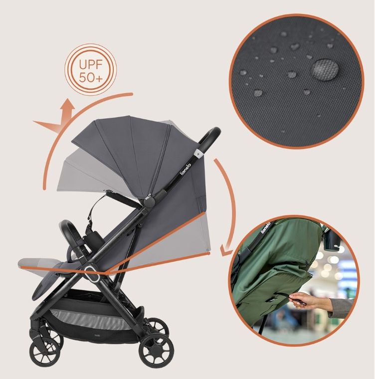 Lionelo, Bess, wózek spacerowy, grey stone