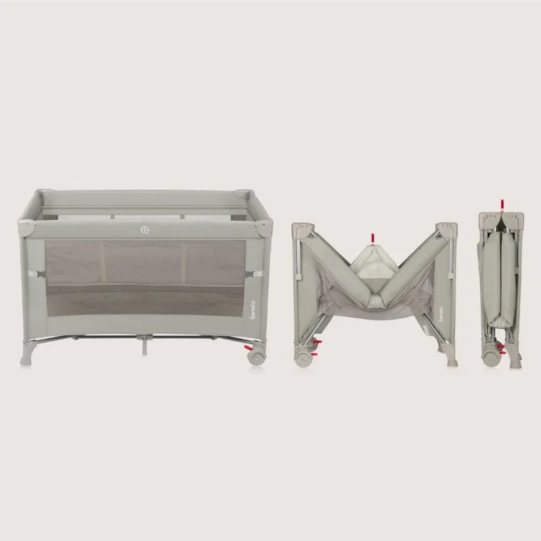 Lionelo, Ellen, łóżeczko turystyczne z funkcją dostawki, 3w1, beige