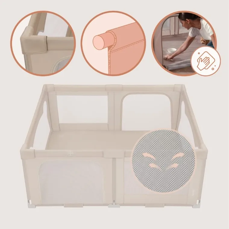 Lionelo, Florence, kojec dla dzieci, Easy Fold, beige sand