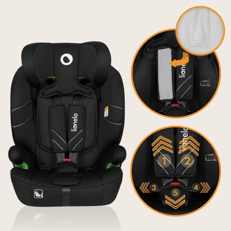 Lionelo, Levi One I-Size, fotelik samochodowy, Black Carbon, 76-150 cm