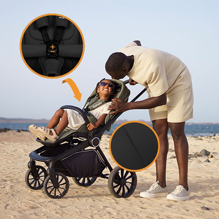 Lionelo, Mika Plus, wózek wielofunkcyjny 2w1, Black Onyx