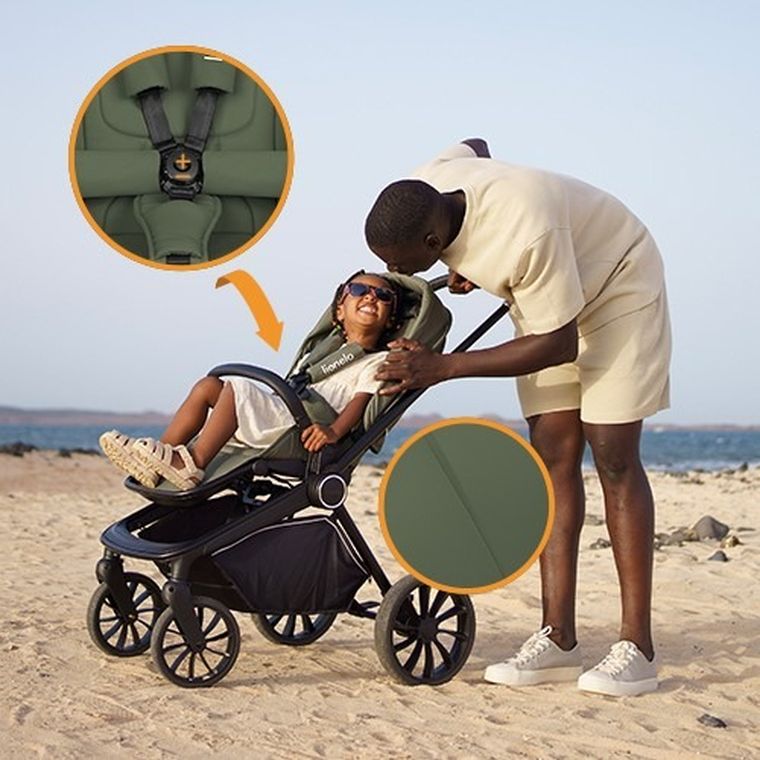 Lionelo, Mika Plus, wózek wielofunkcyjny, 2w1, Green Olive