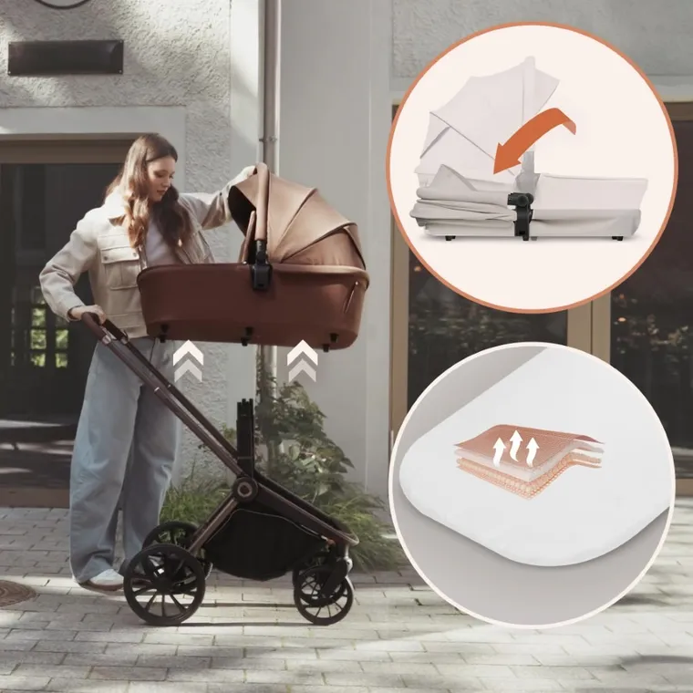 Lionelo, Mika Plus, wózek wielofunkcyjny, 3w1, Beige Sand