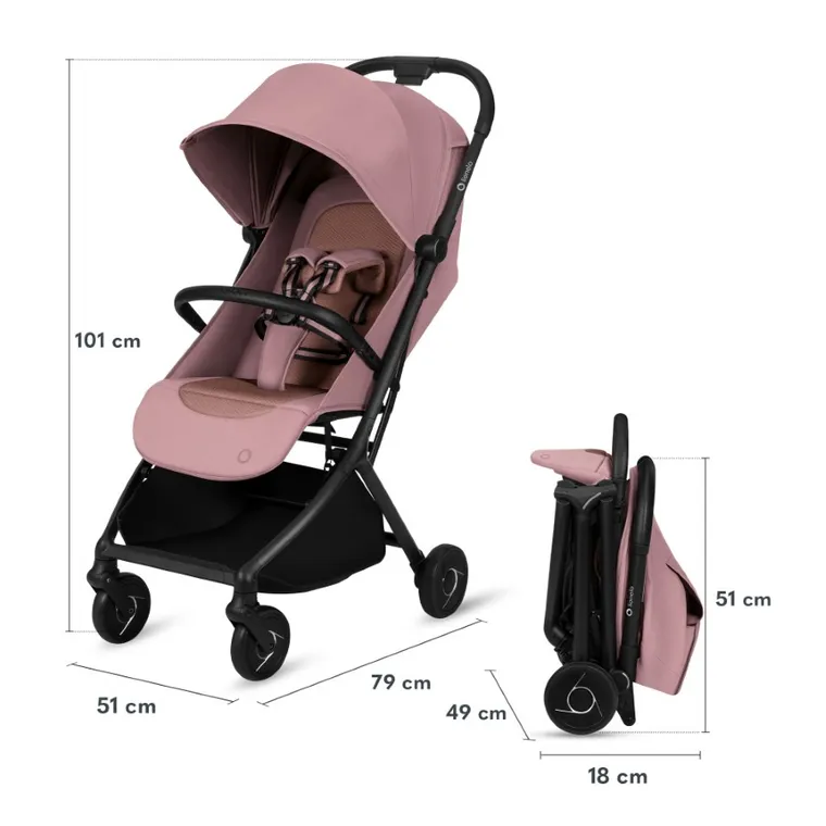 Lionelo, Sia, wózek spacerowy, pink rose