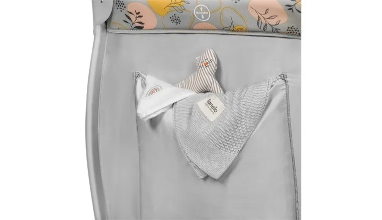 Lionelo, Stefi Plus, łóżeczko turystyczne, dwupoziomowe, składane, Pink Yellow