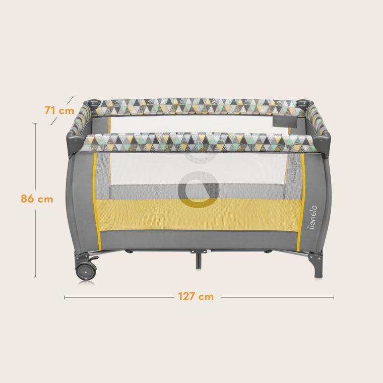 Lionelo, Sven Plus, łóżeczko turystyczne, Yellow Scandi