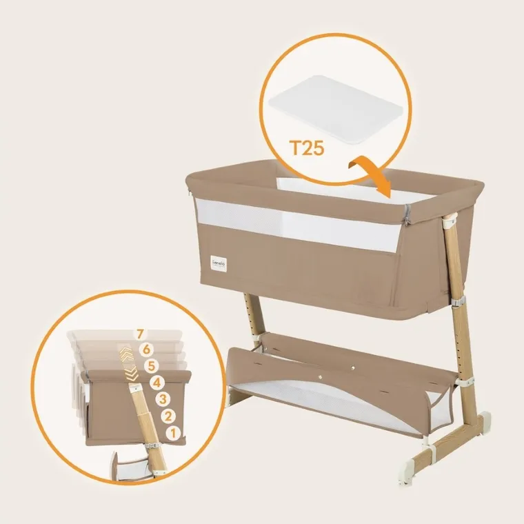Lionelo, Thomi Plus 5w1, łóżeczko, Beige Carmel